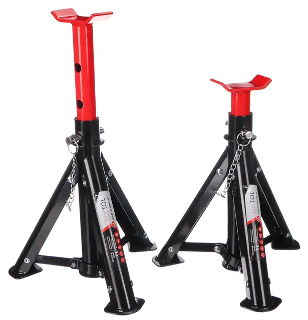 Mechanic Car Stand 2T | Soporte Plegable para Coche | 2 Unidades | Capacidad de Carga de 2 toneladas | Altura Ajustable | Compacto y portátil