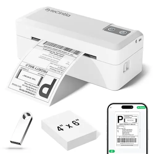 Impresora de Etiquetas térmica Bluetooth 4x6, Impresora Etiquetas Envio, Ideal para pequeños Negocios y Doméstico, Compatible con iOS, Android, Windows, DHL y UPS,F9