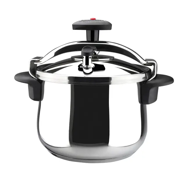 Magefesa Star Bombeada - Olla Express Tradicional 6L, Acero Inoxidable 18/10, Cocina Sana, Para Inducción, Reparto del Calor, Válvula Giratoria