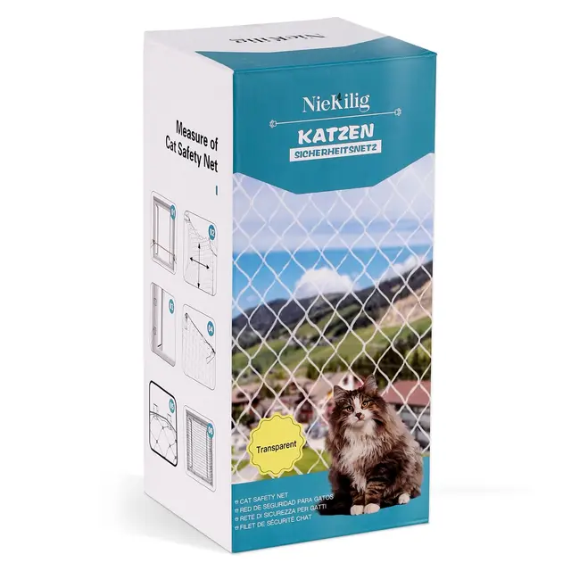 Red para Gatos Balcón, Terraza Red Gatos Ventanas sin Taladrar, Red Protección Transparente para Gatos para Asegurar Balcones, Terrazas, Ventanas, Tragaluces, Puertas (6x3m)