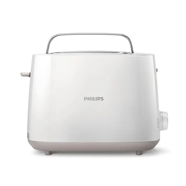 Philips Tostadora - 2 Ranuras, 8 Ajustes, Rejilla Calientabollos, Descongelación, Elevación Alta, Apagado Auto, Blanco (HD2581/00)