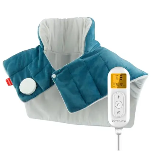 Comfytemp Almohadilla Térmica Cuello, 9 Niveles de Calo y 11 de Temporizador, Almohadilla Térmica Cervical para Relaja el Hombros y Espalda, Apagado Automático, Lavable a Máquina, san Valentin Regalo