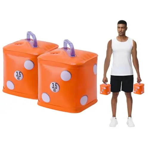 Mancuernas de Viaje, Juego de Mancuernas de Agua 5/7/10 kg, Mancuernas Plegables y Ajustables, Equipo de Fitness Portátil para Entrenamiento de Fuerza