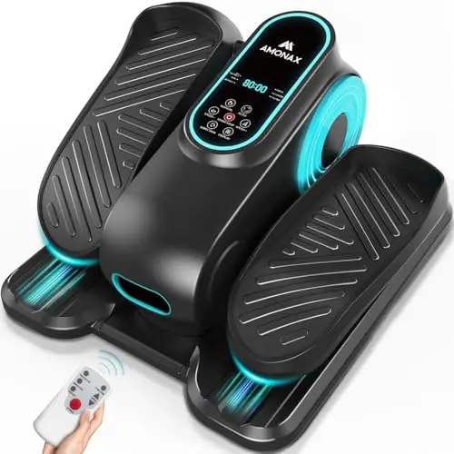 Amonax Pedaleador Eléctrico Motorizado, Elíptica para Pedalear Sentado, Mini Pedaleador para Ancianos, Ejercitador de Piernas Cardiovascular Debajo del Escritorio para Casa