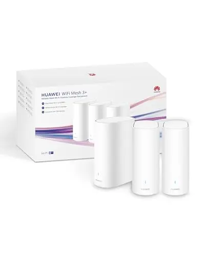 HUAWEI WiFi Mesh 3+ Router Wi-Fi 6 AX3000 Banda Doble, Wi-Fi para Todo Hogar, más de 250 Conexiones de Dispositivos, Penetración en Pared, Control Parental, Garantía de 42 Meses, Blanco, Paquete de 3
