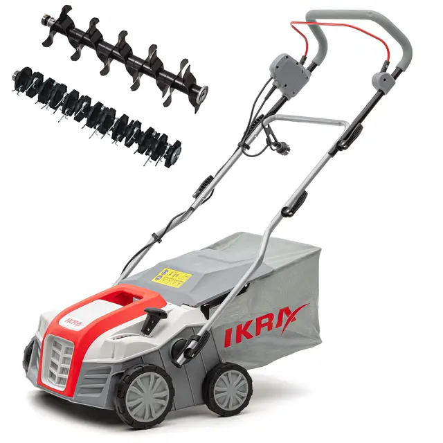 IKRA escarificador y aireador eléctrico IEVL 2000, saco coletor 55l, largo de trabajo 40cm, 2000W
