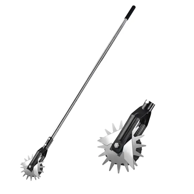 BARAYSTUS Cortador de Bordes de Césped Manual para Aceras Con Rueda y Hoja Rotativa, 148 cm