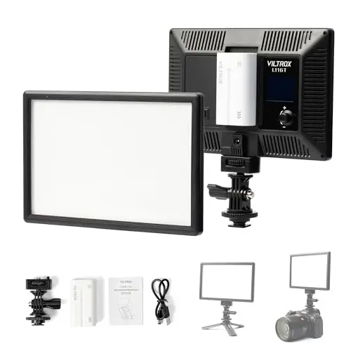 VILTROX L116T 5600K / 3300K Panel de luz LED Kit de luz de video regulable para cámara DSLR