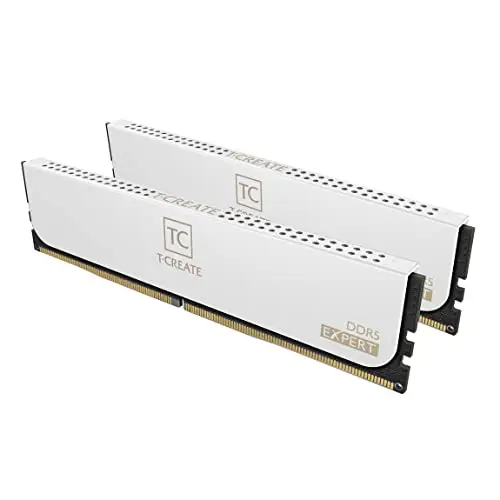 TEAMGROUP T-Create CTCWD548G7200HC34ADC01 - Kit de overclocking de 10 L DDR5 de 48 GB (2 x 24 GB) 7200 MHz (PC5-57600) CL34 M-DIE - Módulo de memoria de escritorio Ram blanco