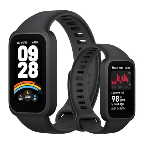 XIAOMI Smart Band 9 Active - Pulsera de Actividad, autonomía de hasta 18 días, Pantalla TFT de 1,47" con tasa de refresco de 60 Hz, 5ATM, App Mi Fitness, Negro (Versión ES)