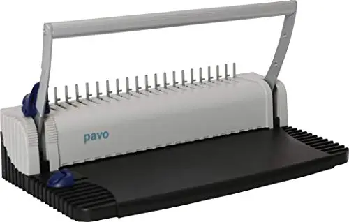 Pavo - Smartmaster 2 Máquina Encuadernadora de Canutillo con Accesorios, Capacidad 150 Hojas, Perforación 8 Hojas, Incluye Cubiertas y Canutillos, Gris/Negro - 8030903