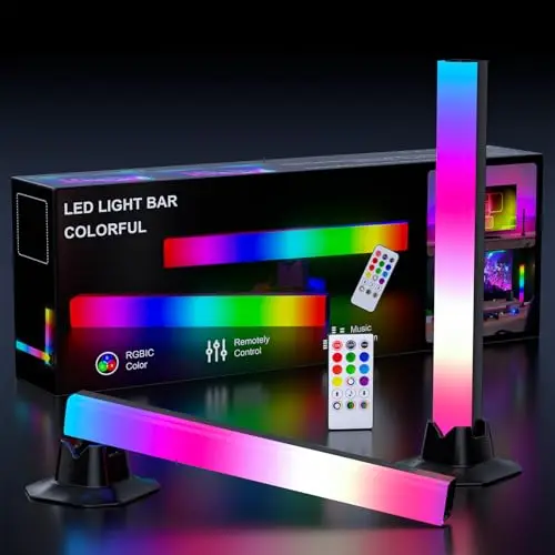 32CM Barra de Luz LED RGB Lámpara, Arco Iris Inteligente Torre de Iluminación Starter Kit con Mando a Distancia para PC, TV, Sala de Juegos y Copmuter Case