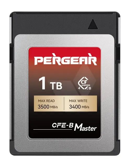 Pergear Tarjetas de Memoria CFexpress 4.0 Tipo B de 1 TB, Velocidad de Lectura de hasta 3500 MB/s y Velocidad de Escritura de 3400 MB/s para grabación de vídeo Raw 8K (Serie Maestra), para cámaras