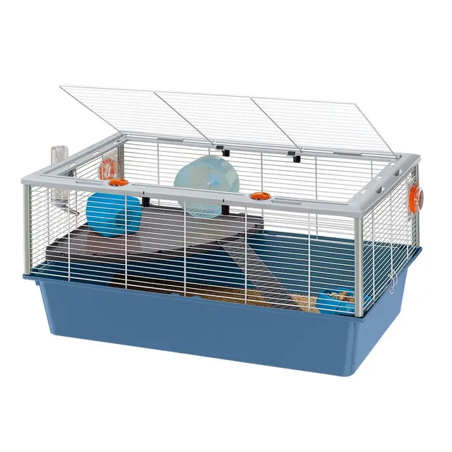 Ferplast Jaula para Roedores CRICETI 15 para Hamsters, en Metal, Accesorios incluidos: Pesebre, Bebedero, Casita, Rueda, Balda, Escalera, 78x48xh39cm