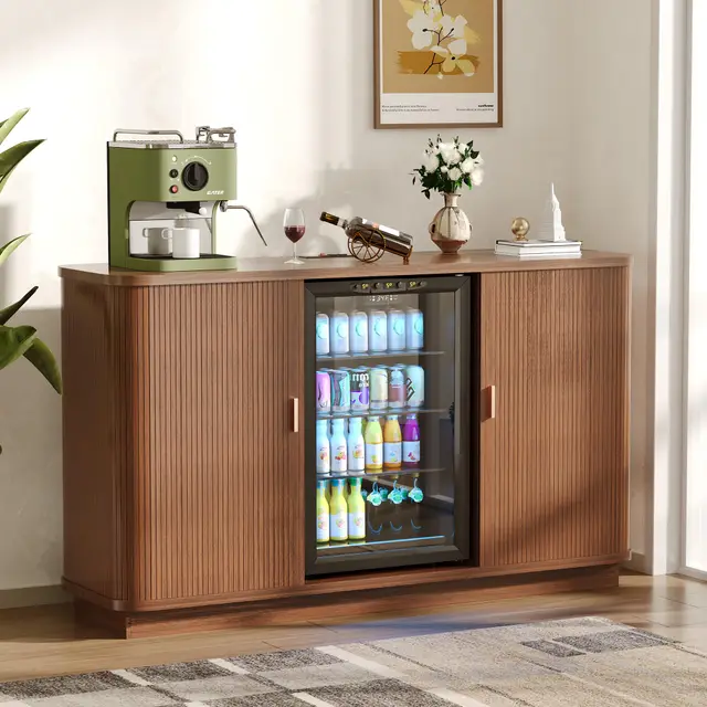 bixuyou aparador estriado walnut 130cm