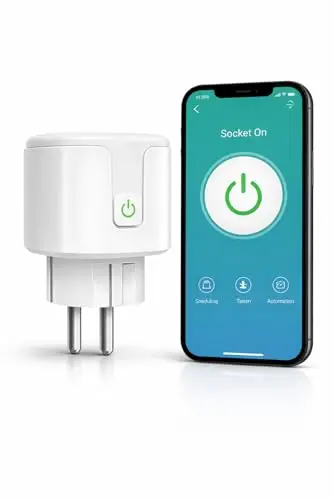 Enchufe Inteligente WiFi 20A, Compatible con Alexa y Google Home, Control Remoto App Tuya Smart, Programable y Automatización, Enchufe Smart para Hogar, Blanco