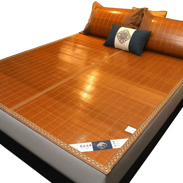Colchoneta Para Bamboo Colchón, Esterilla De Bambú Para Dormir Plegable Y Refrescante, 190/195/200/220cm Estera De Dormir De Verano Suave Y Transpirable Para Casa Escuela Dormitorio ( Size : 195x150cm