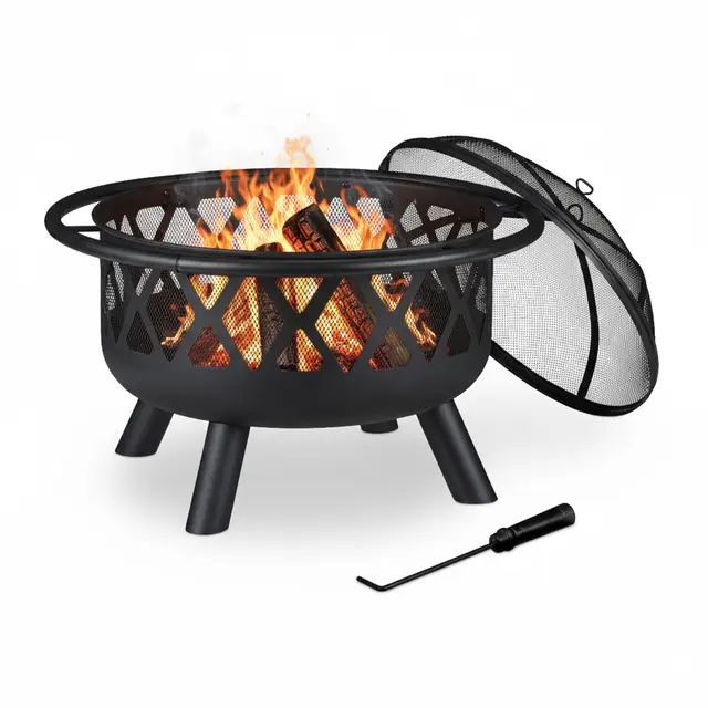 relaxdays brasero exterior acero 58x75