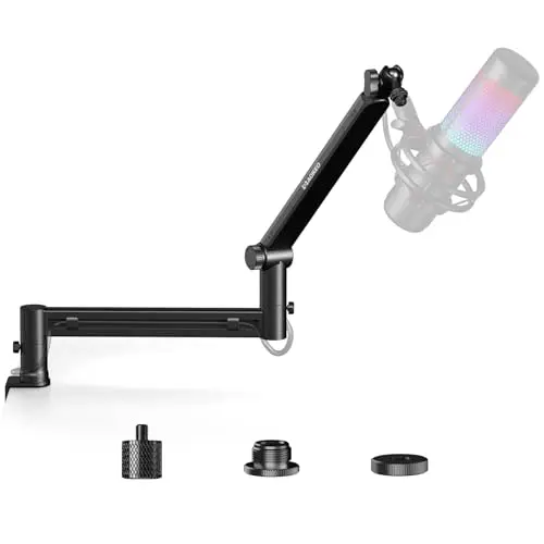 Aokeo AK-58 - Brazo de micrófono ajustable de perfil bajo, adecuado para Blue Yeti, Snowball iCE, HyperX QuadCast, SoloCast, Elgato Wave, etc