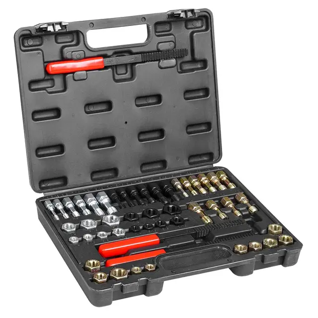 VEVOR Kit de Reparación de Roscas Métricas UNC y UNF 49 Piezas Restaurador de Roscas Métricas con 22 Machos de Roscar, 24 Terrajas, 3 Limas de Rosca Acero Tratado Térmicamente para Mecánicos