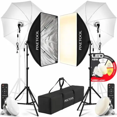 pixetool kit softbox led 50x70cm doble