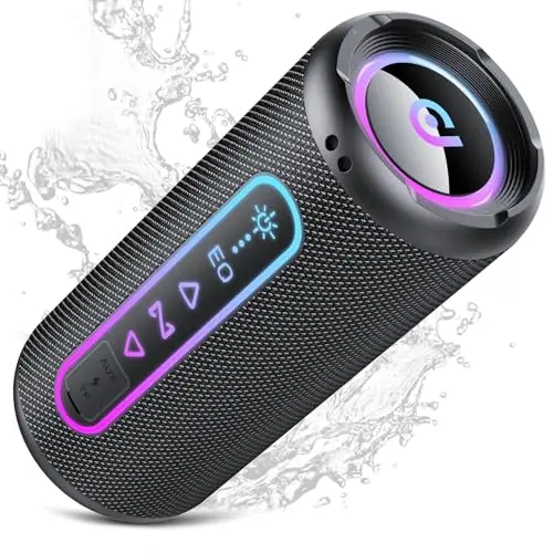 Altavoz Bluetooth Potente 25W, Altavoz Bluetooth con Graves Duales, 24H Reproducción, 5 Modos RGB, Emparejamiento TWS, Impermeable IPX7, Soporte AUX/TF, Altavoz Portátil para Fiestas y Viajes