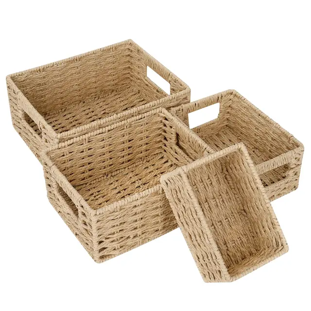 otauoaea set 4 cestas almacenaje cuerda