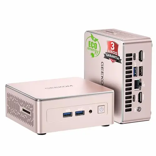 GEEKOM A5 Mini PC (2026) con AMD Ryzen 5 7430U, 16GB RAM (DDR Ampliable, No LPDDR Bloqueada) y 512GB SSD, Windows 11 Pro, Mini Ordenador Silencioso y Compacto, 2×HDMI, Lector SD, para Oficina y Hogar