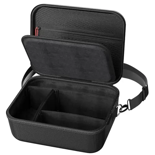 ProCase Funda Rígida para Cámaras DSLR/SLR/Mirrorless, Compatible con Nikon D7500, Canon EOS 2000D/4000D/250D/R50/R100, Sony Alpha 7 III, Estuche Acolchado con Bandolera y Separador -Negro