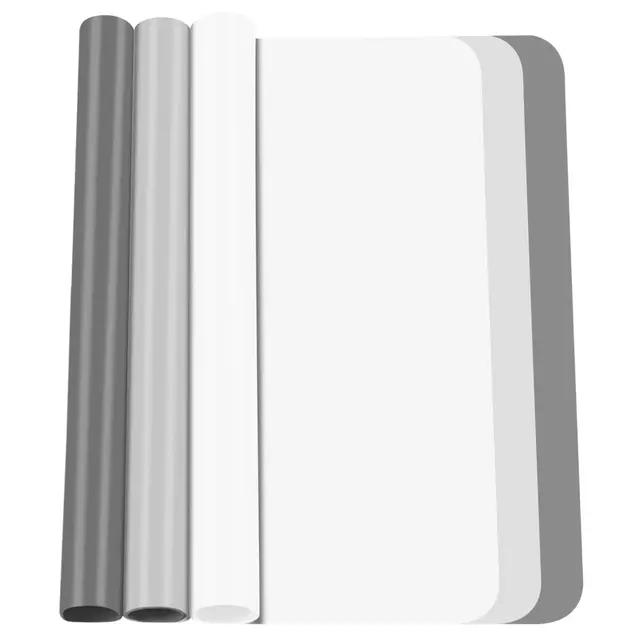 Alfombrilla de silicona, 3 piezas, 30 x 40 cm, alfombrilla antideslizante, alfombrilla de silicona, alfombrilla de mesa, para resina, artesanía (gris oscuro, blanco, gris claro)
