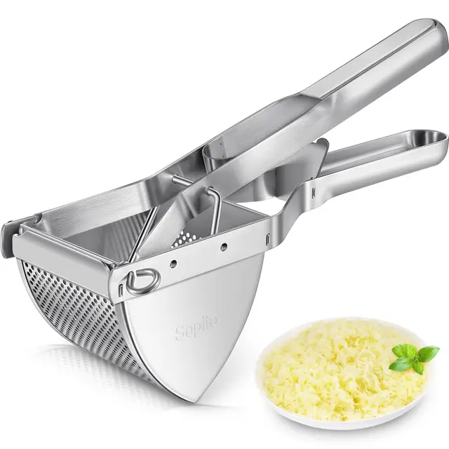 Sopito Aplastador de Patatas, Prensa Patatas Profesional Acero Inoxidable Prensador de Patatas para Puré de Patatas Frutas Y Vegetales, Potato Ricer