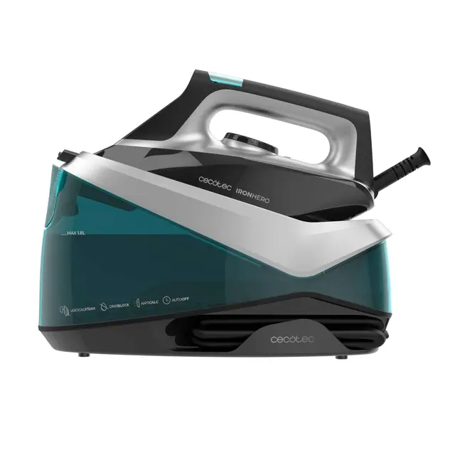 Cecotec Centro de Planchado Horizontal IronHero H-2800 Station. 2800W, Vapor 135g/m, Golpe 360g/m, Suela Cerámica, Antical, Auto Off, Precisión, Ajuste Temperatura, Sin Interrupciones, Eficiencia