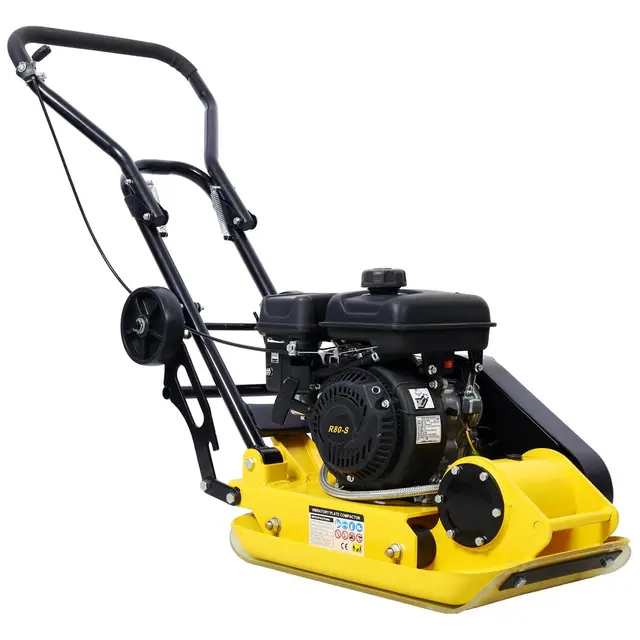 Compactador de placas de gas de 2.5 HP 79.7 cc 8200N fuerza construcción hormigón máquina pavimentadora eléctrica placa de 19.3 x 12.6 pulgadas, cumple con la EPA