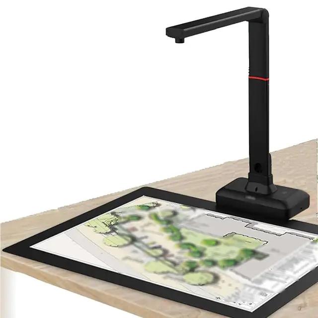 A2 Escáner Cenital,23 MP Escáner Gran Formato para Libros Y Documentos,Tecnología Aplanado Automático Páginas Curvas,Reconocimiento Texto OCR,Compatible con Windows