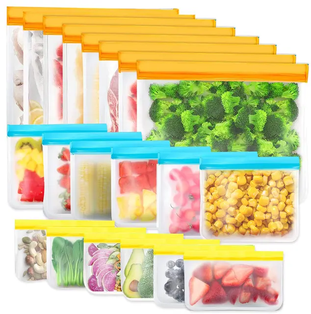 IDEATECH HU-XI-201 Bolsas de Silicona Reutilizables sin BPA 20 uds