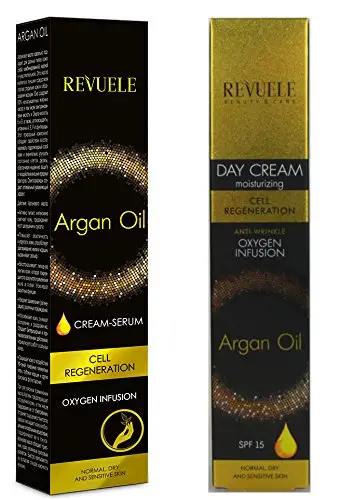 Aceite de Argán revuele Cell regeneración, Hidratante Antiarrugas Día/crema de manos Set