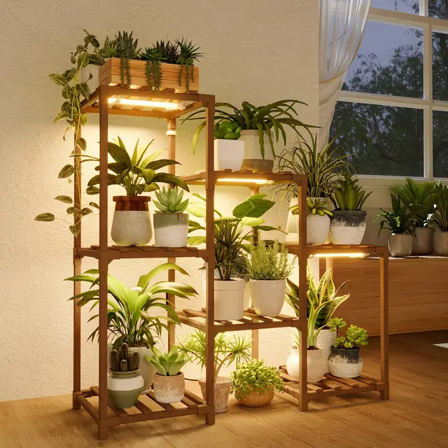 bamworld soporte escalera plantas madera