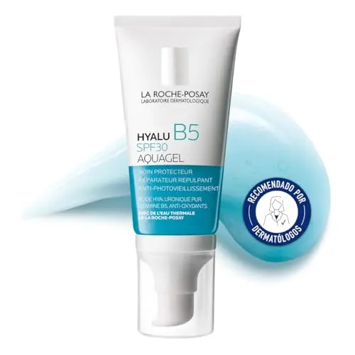 La Roche Posay Aquagel Anti-arrugas, Tratamiento Reparador, Rellenador y Protector, Fotoprotección SPF30, Apto para Pieles Sensibles, Fórmula con Ácido Hialurónico, Hyalu B5, 50 ml