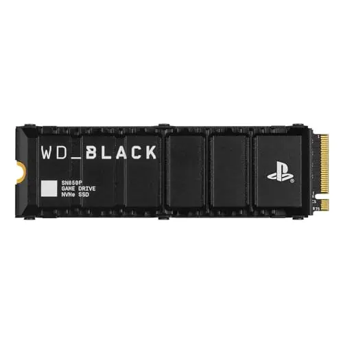 WD_BLACK SN850P SSD PS5, 4 TB M.2 2280, Licencia Oficial para Consolas Playstation 5 PS5, Velocidades hasta 7300 MB/s, PCIe NVMe SSD con Disipador Optimizado, SSD para Juegos internos, Negro