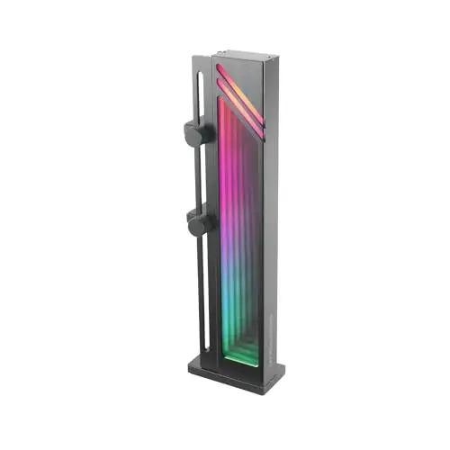 Mars Gaming MCA-GCB, Soporte para Tarjeta Gráfica, Iluminación ARGB Infinity Mirror, Soporte GPU con Sincronización ARGB, Base Magnética Antideslizante, Compatibilidad Universal, Negro