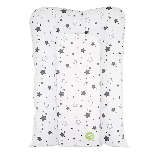 babyCalin Cambiador Copos de nieve Gris Estrellas 50 x 70 cm