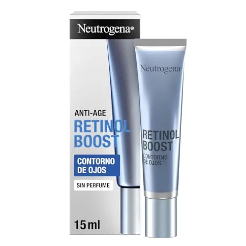 Neutrogena Retinol Boost Contorno de ojos (15 ml), crema antiedad con retinol puro para el contorno de los ojos, crema anti ojeras y bolsas que combate los signos del envejecimiento, sin perfume