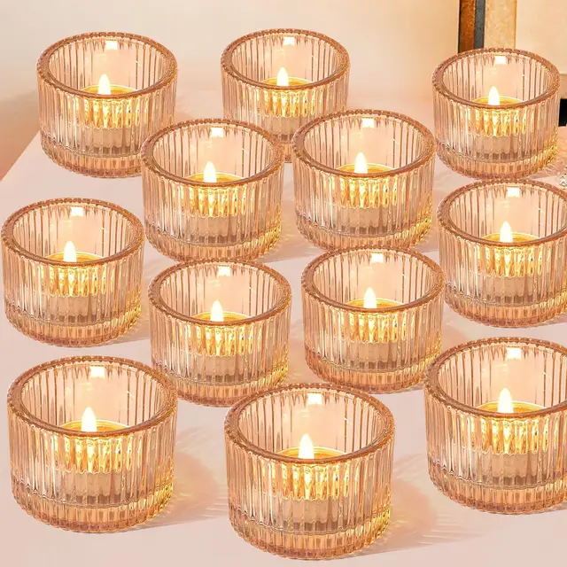 hovibu 12 portavelas cristal vintage 5cm