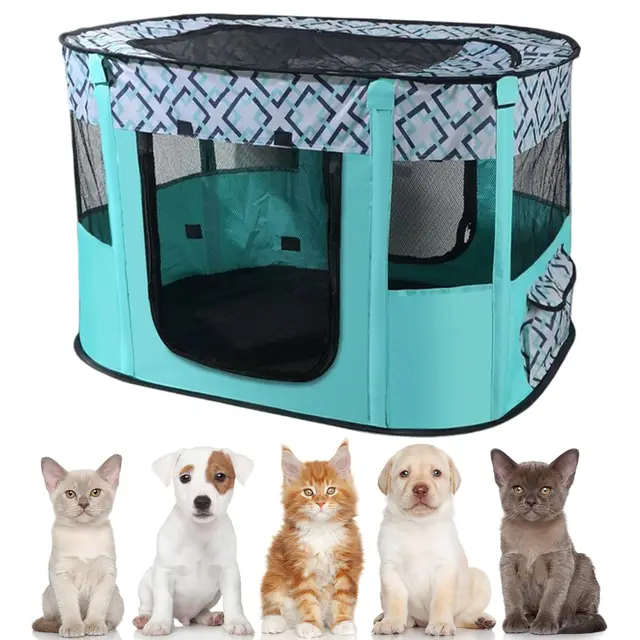 Parque para cachorros Corral para animales, 70x55x40cm Parque para cachorros Recinto para perros, gatos, conejos y animales pequeños en interiores y exteriores