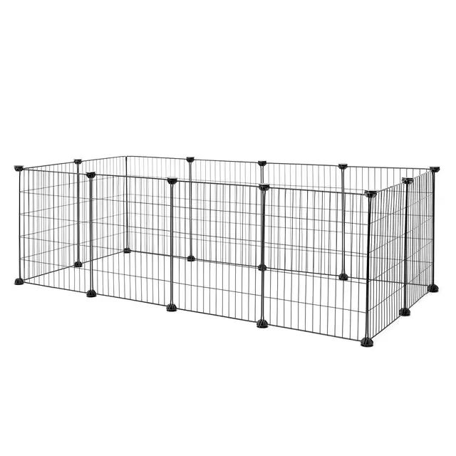 lionto Recinto Descubierto Metal Corral Animales pequeños Jaula roedores Ampliable 144x74x46 cm