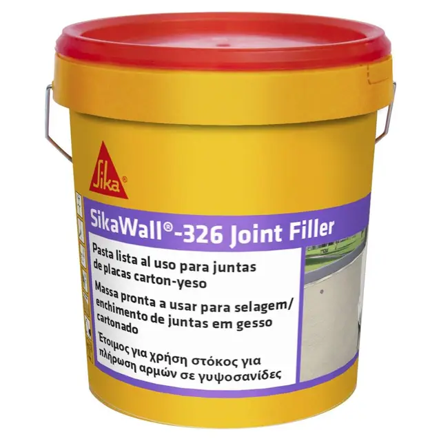 SIKA - Plaster en pasta - SikaWall 326 Joint Filler - Blanco - Lista al uso para relleno y alisado de juntas en paramentos de cartón-yeso - Adherir y ocultar las cintas para juntas - 7 kg