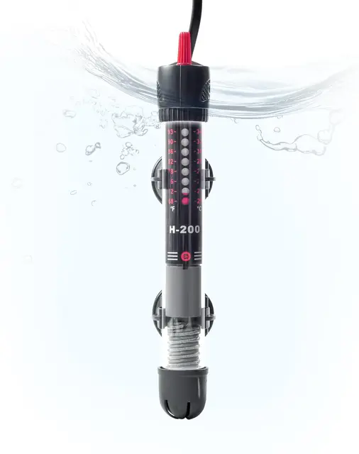 Calentador para Acuario 50W Sumergible Seguro con Termostato Ajustable - Vidrio de Cuarzo a Prueba de Explosiones, Control de Temperatura Preciso (20-34°C) para Peceras y Tanques de Tortugas 30-60 L