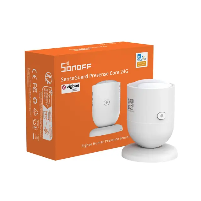 SONOFF SNZB-06P24 Sensor de Presencia Zigbee 24GHz,Sensor de Movimiento con Sensor de Luz,Detección por Zonas,Calibración Adaptativa,Compatible con Home Assistant,Alexa y SmartThings (Requiere Hub)