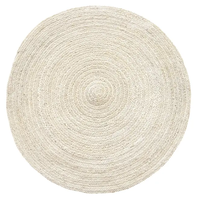 HAMID-Alfombra Yute Alhambra Color Marfil- Alfombra Redonda 100% Fibra de Yute, Trenzado a Mano, Alfombras de Salón, Comedor, Dormitorio, Pasillos, (100x100cm)