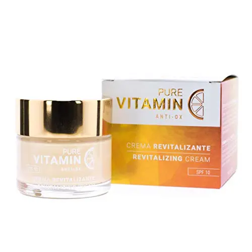 PURE VITAMIN Crema Vitamina C Facial antioxidante. Crema hidratante facial mujer y hombre. Crema Antiarrugas que aporta luminosidad y firmeza. Marca Noche y Día. 60 ml